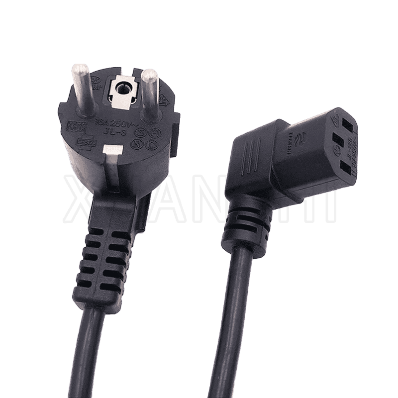 Cablu de alimentare cu mufă europeană cu conector C13 în unghi drept JL-3,JL-38D