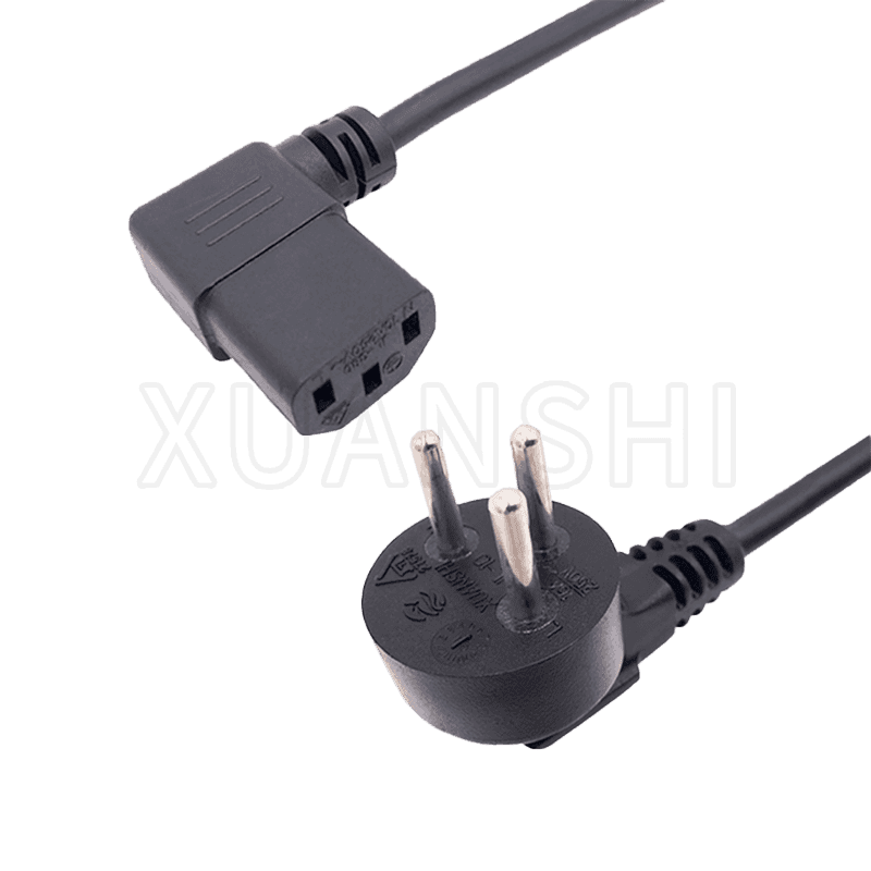 Cablu de alimentare Israel cu 3 pini cu conector C13 de 90 de grade JL-10, JL-38D